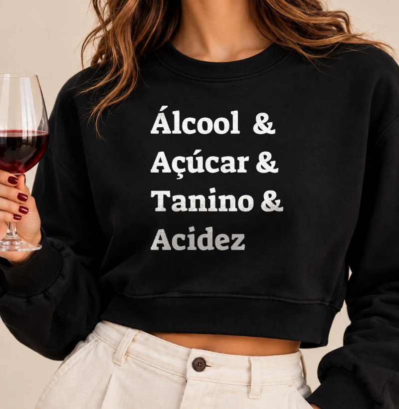 Camiseta Equilíbrio do Vinho - Cropped Moletom