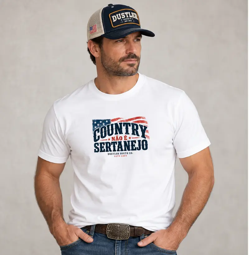 Camiseta Country Masculina Country Não é Sertanejo Dustler South Co.