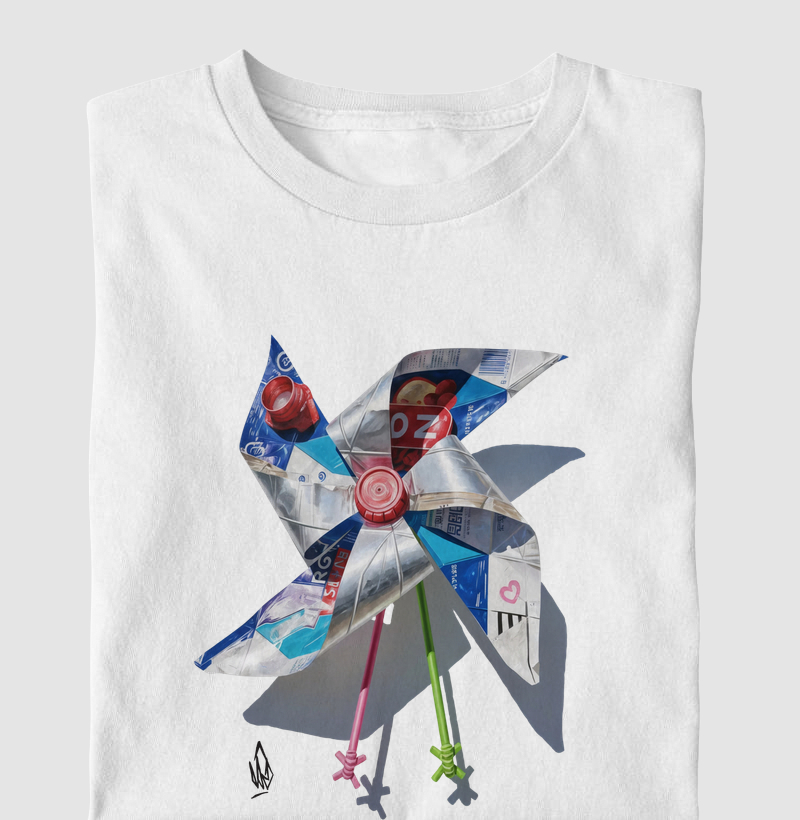 Camiseta Clássica Masculino e Feminina | Dadus Punto — Giro do Descarte (Catavento Reciclado, Streetwear, Algodão Penteado 160g)