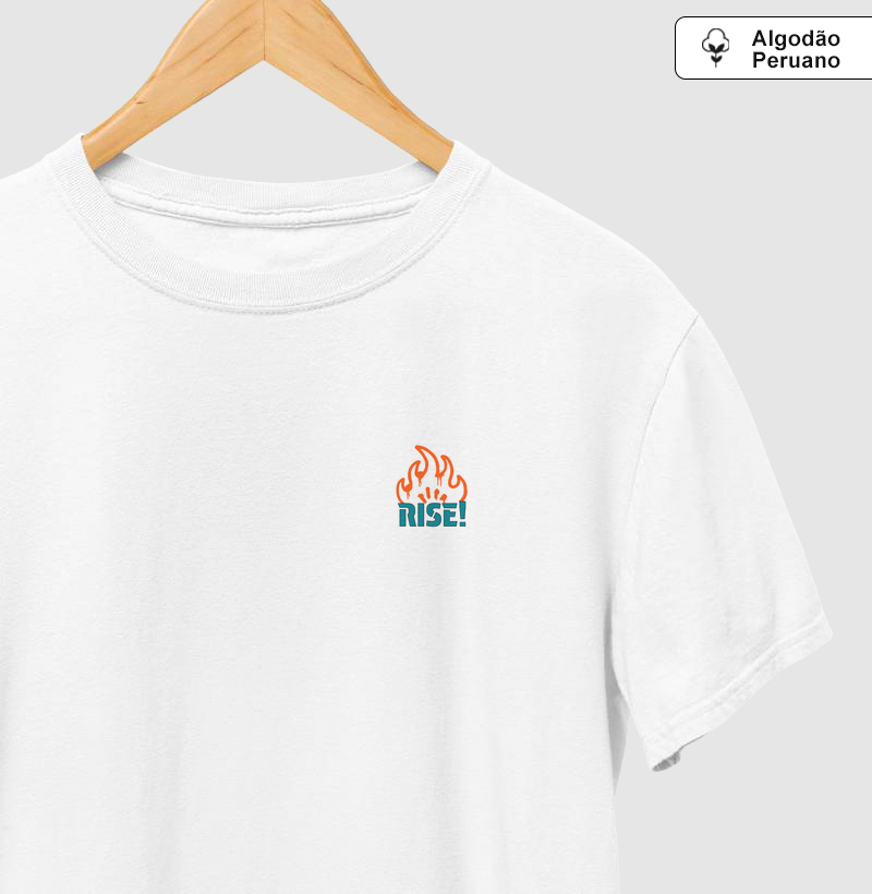 Camiseta Algodão Peruano Rise! Streetwear Básica Premium Unissex – Moda Urbana