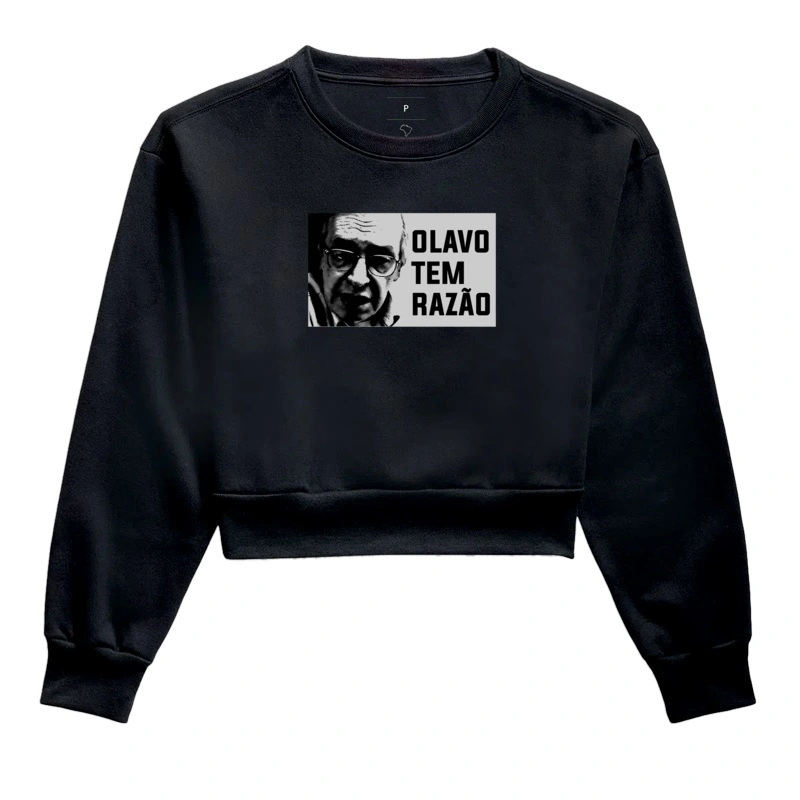 Cropped Moletom Ele tem Razão