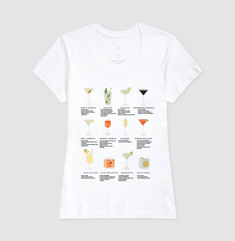 Camiseta Feminina Cocktail