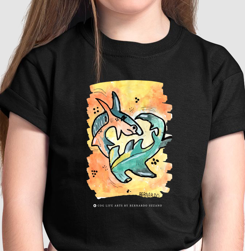 Camiseta Infantil Tubarões by Bernardo Suzano