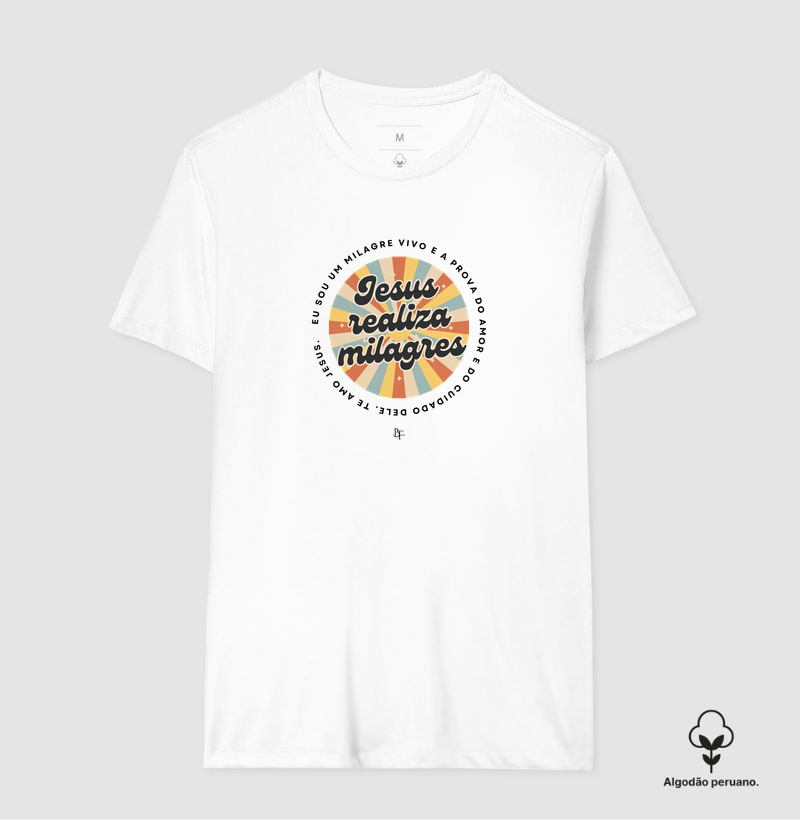 Jesus realiza milagres - Camiseta Algodão Peruano