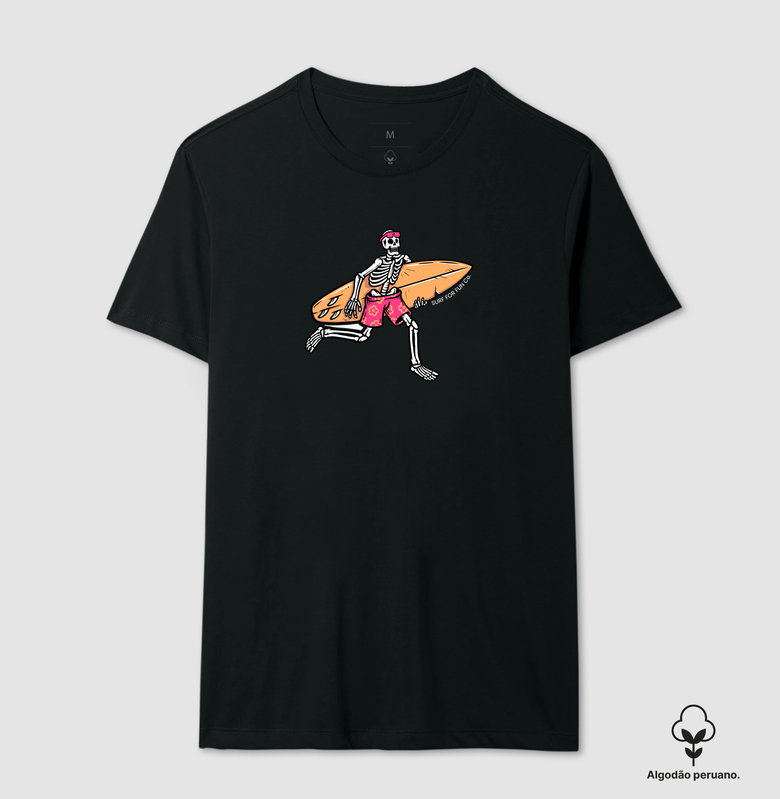 Partiu surf no além - Camiseta Algodão Peruano