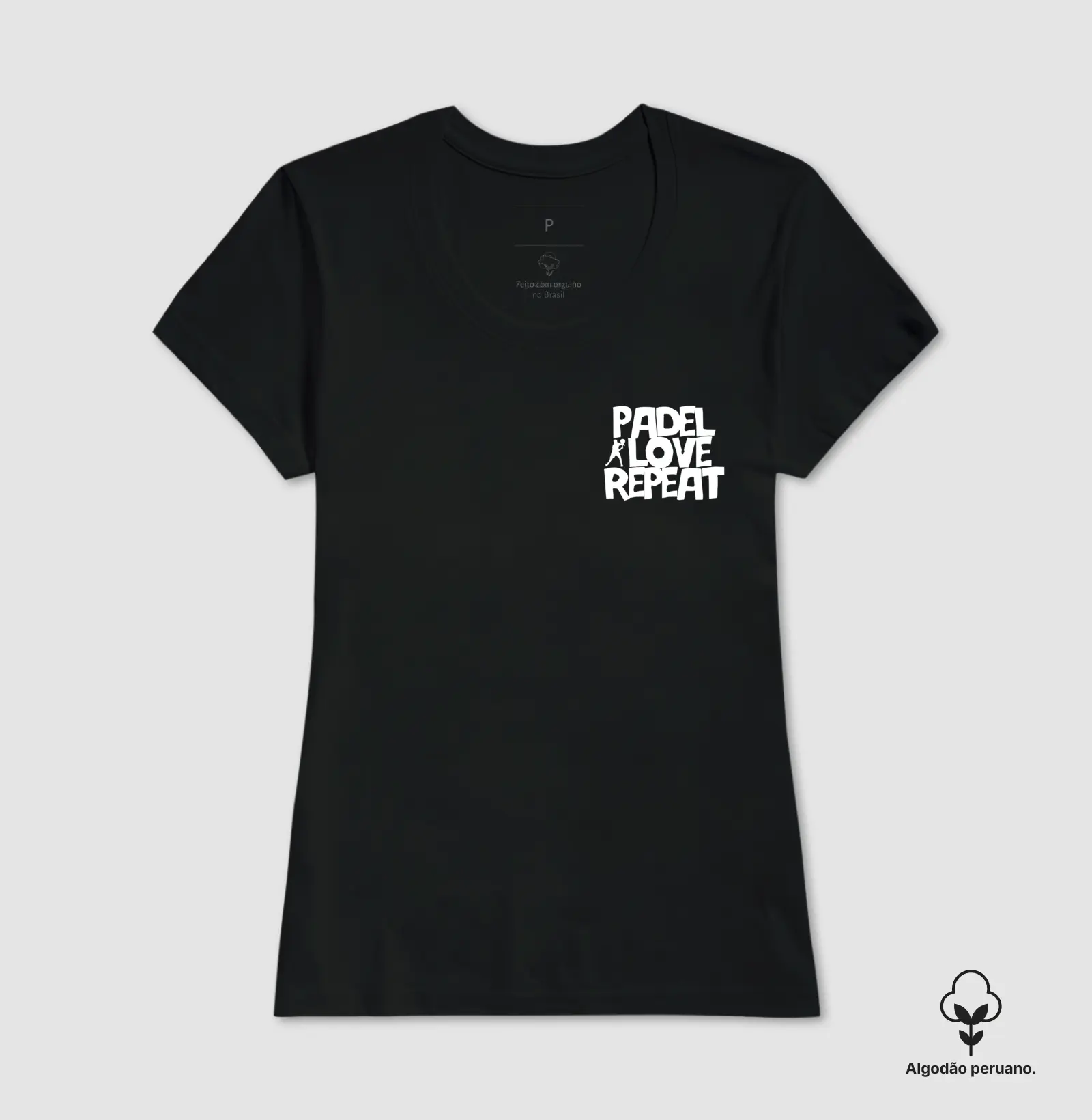 Camiseta Feminina Algodão Peruano Padel Club "Love Repeat"