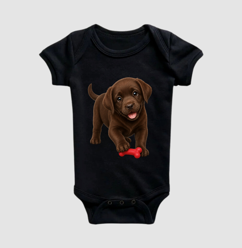 Labrador Chocolate - Desenho Animado - Body Infantil