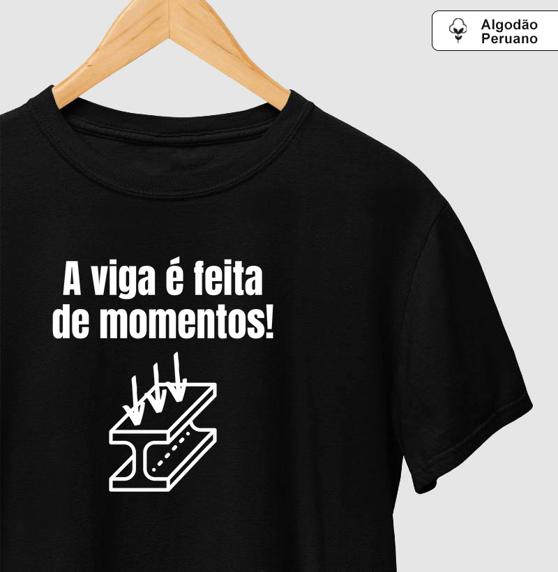 A viga é feita de momentos