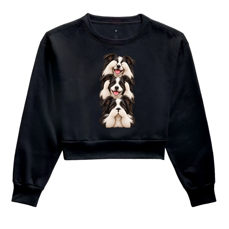 Ver, ouvir e falar Border Collie - Cropped Moletom