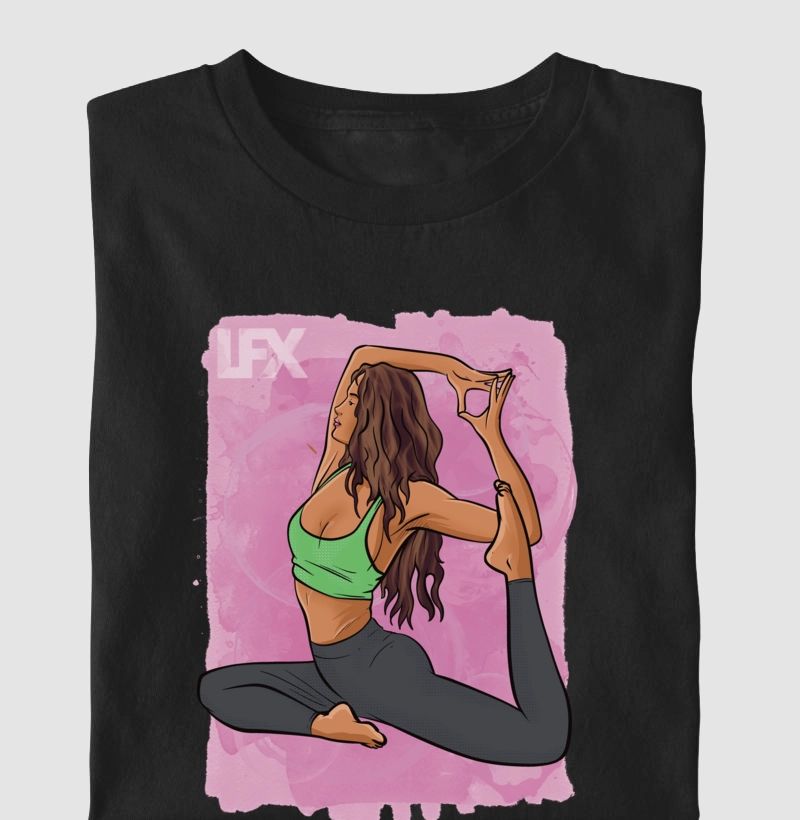 Mulher fazendo Rei Pombo (Eka Pada Rajakapotasana) V01