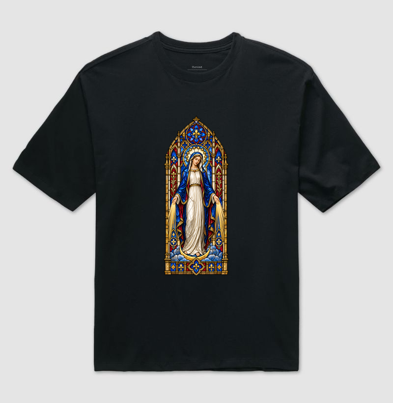 Nossa Senhora das Graças - Vitral - Camiseta Oversized