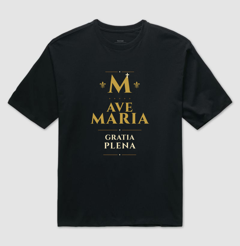 AVE MARIA GRATIA PLENA -Latim - Camiseta Oversized