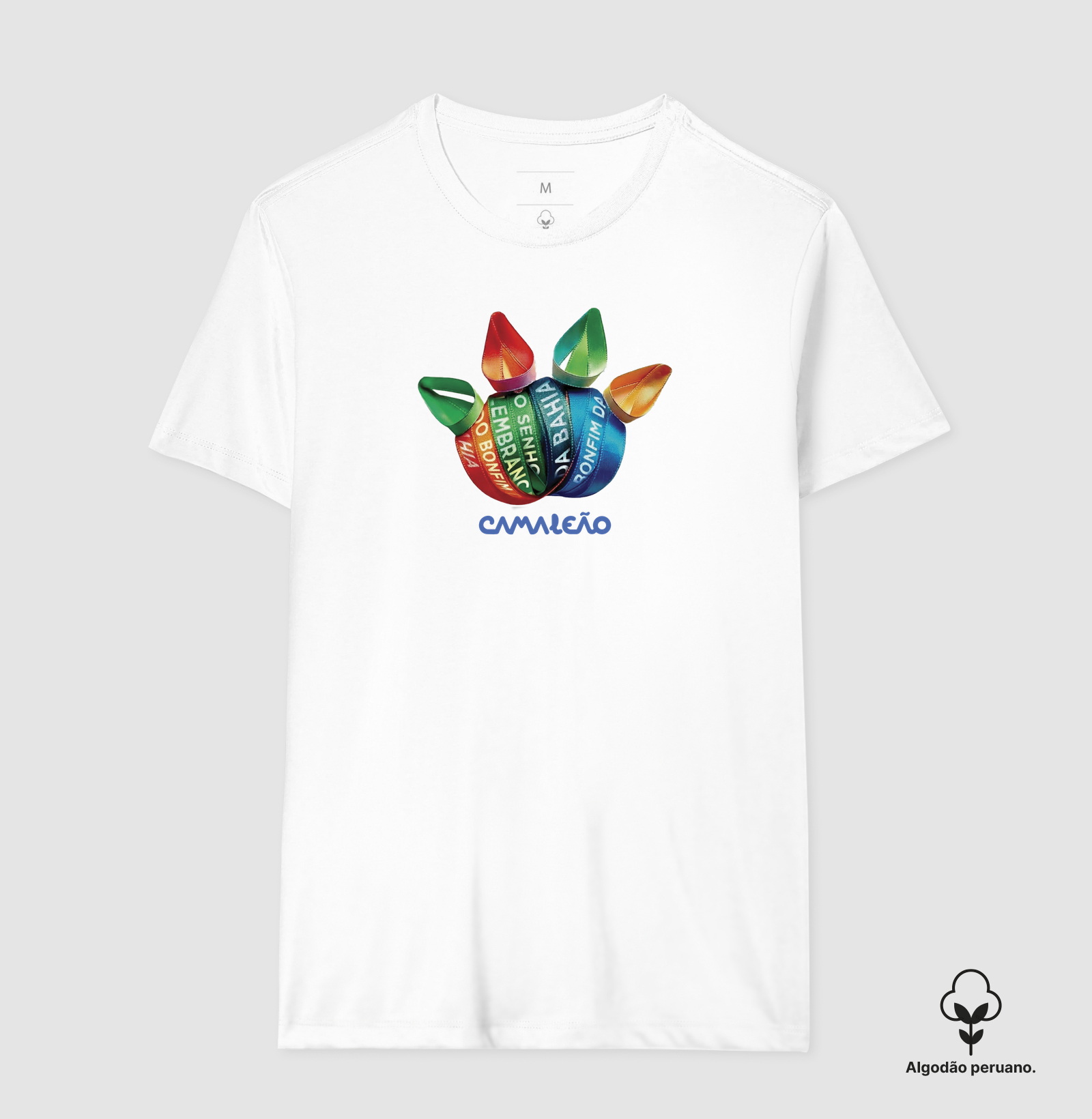 Camiseta Premium Masculina Camaleão Senhor do Bonfim - Algodão Pima - Modelo 02
