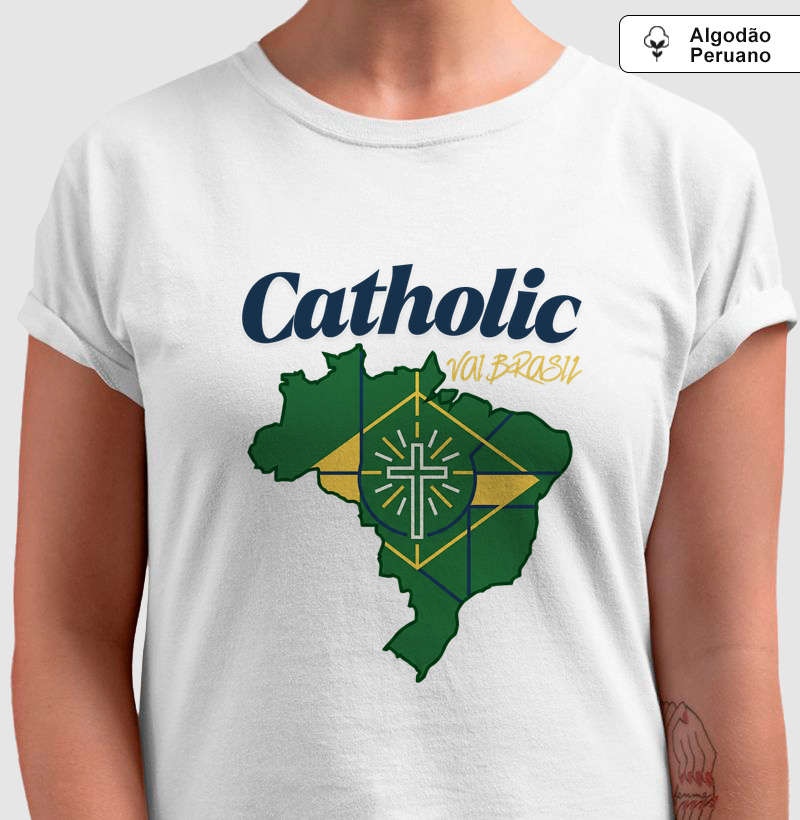 Camiseta Algodão Peruano Brasil Catholic