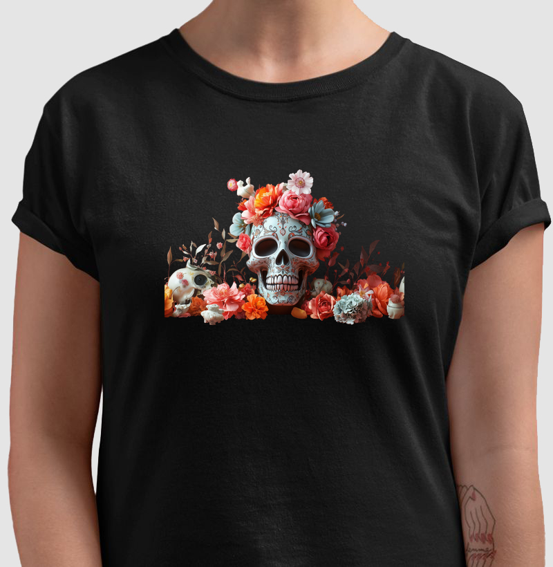 Caveira entre Flores