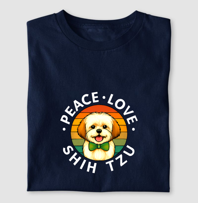 Camiseta Peace Love and Shih Tzu