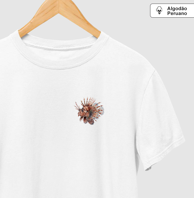 Peixes - Mini - Peixe-Leão - Algodão Peruano - Camiseta Algodão Peruano
