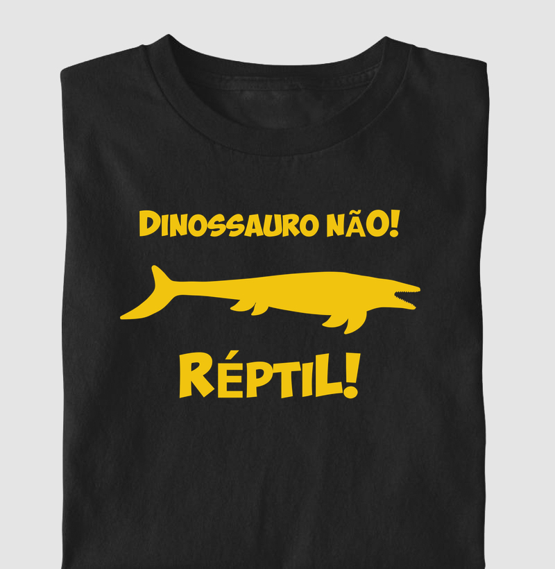 Camiseta Dinossauro Não! Mosasaurus Algodão Premium Dinoloco