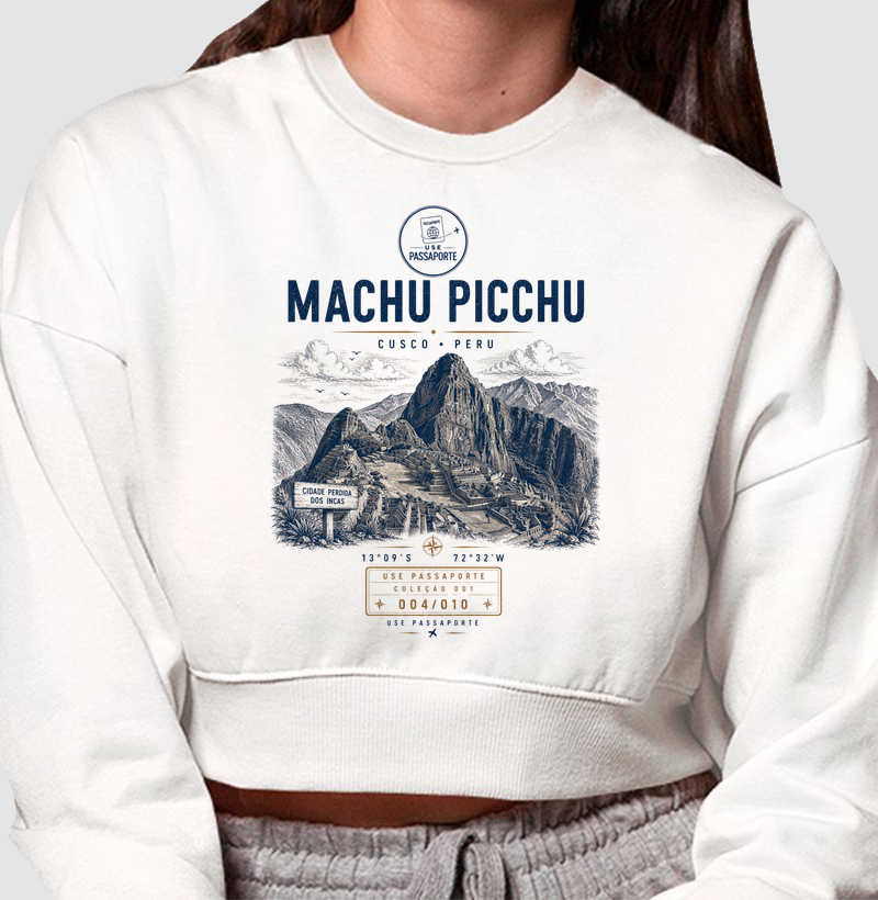 Cropped Moletom Machu Picchu | Coleção 001 • 004/010 | Use Passaporte