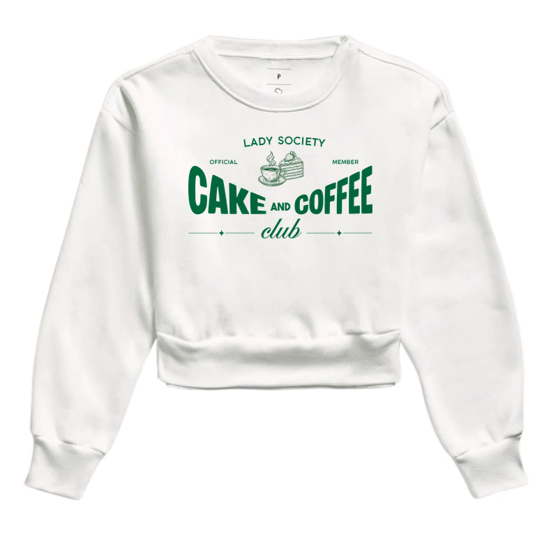 CAKE AND COFFEE CLUB - Cropped Moletom