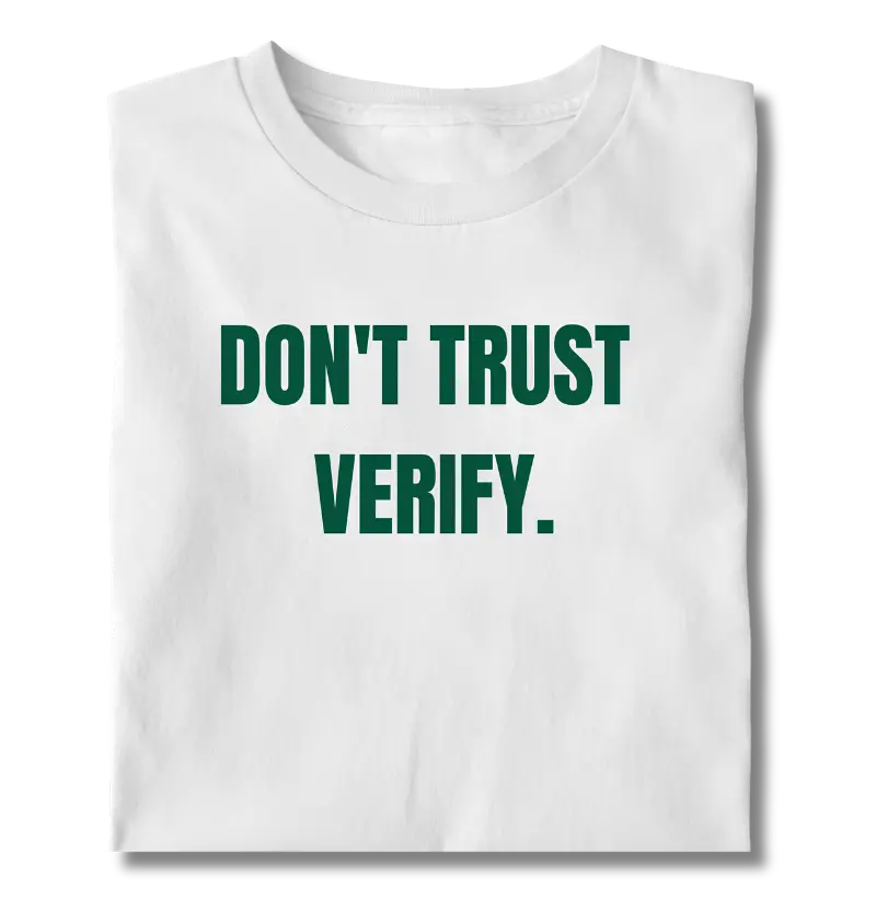 Camiseta Bitcoin Não Confie Verifique
