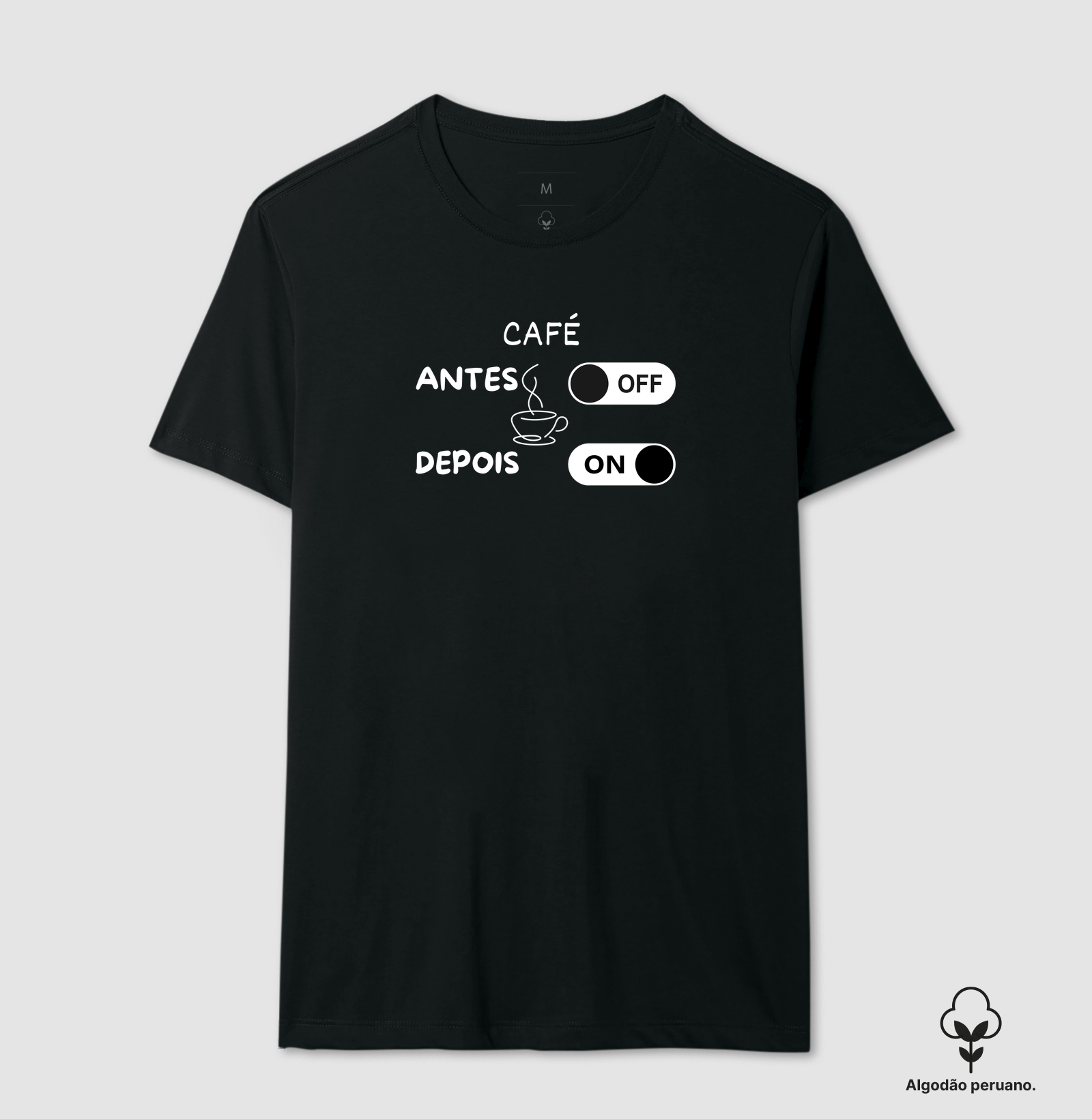 Camiseta cafe antes e depois