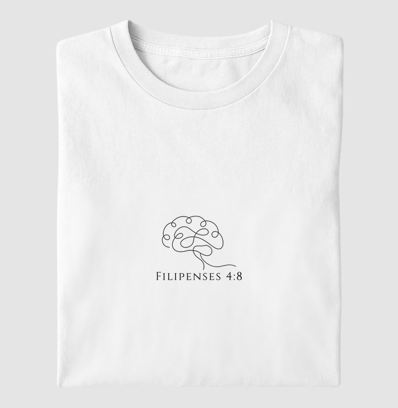 Camiseta Versículo em Traço - Filipenses 4:8