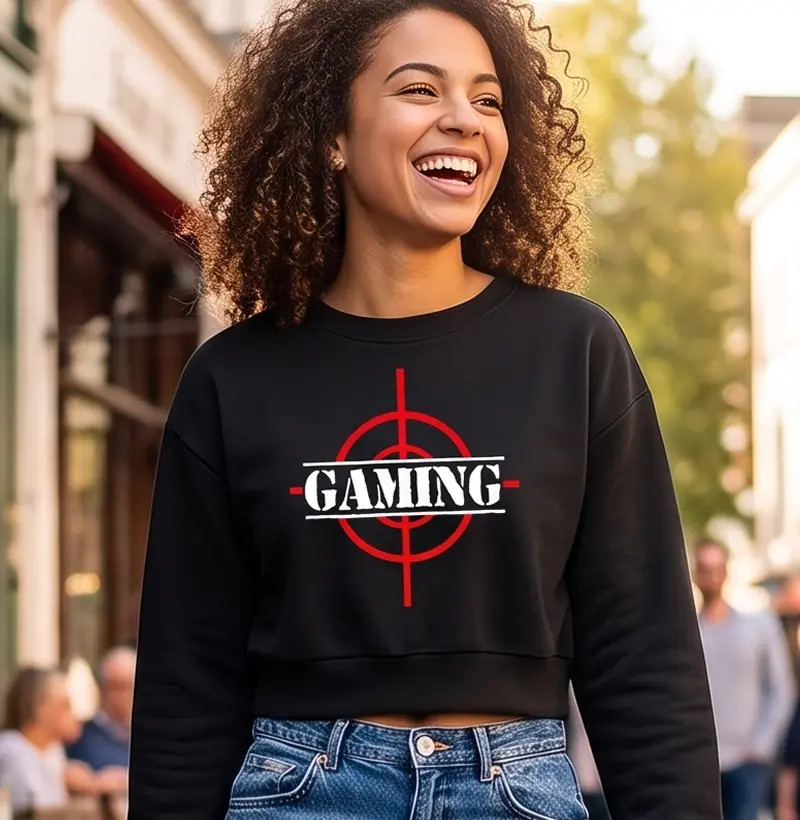 Cropped Feminino Estampa "GAMING"