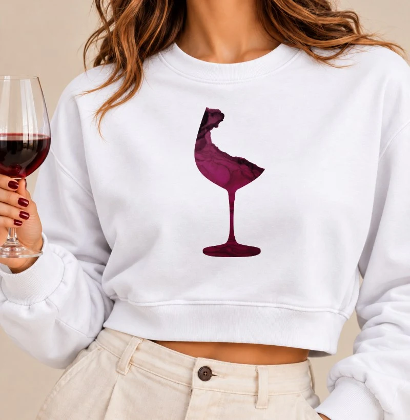 Moletom Cropped Vinho Abstrata - Cropped Moletom
