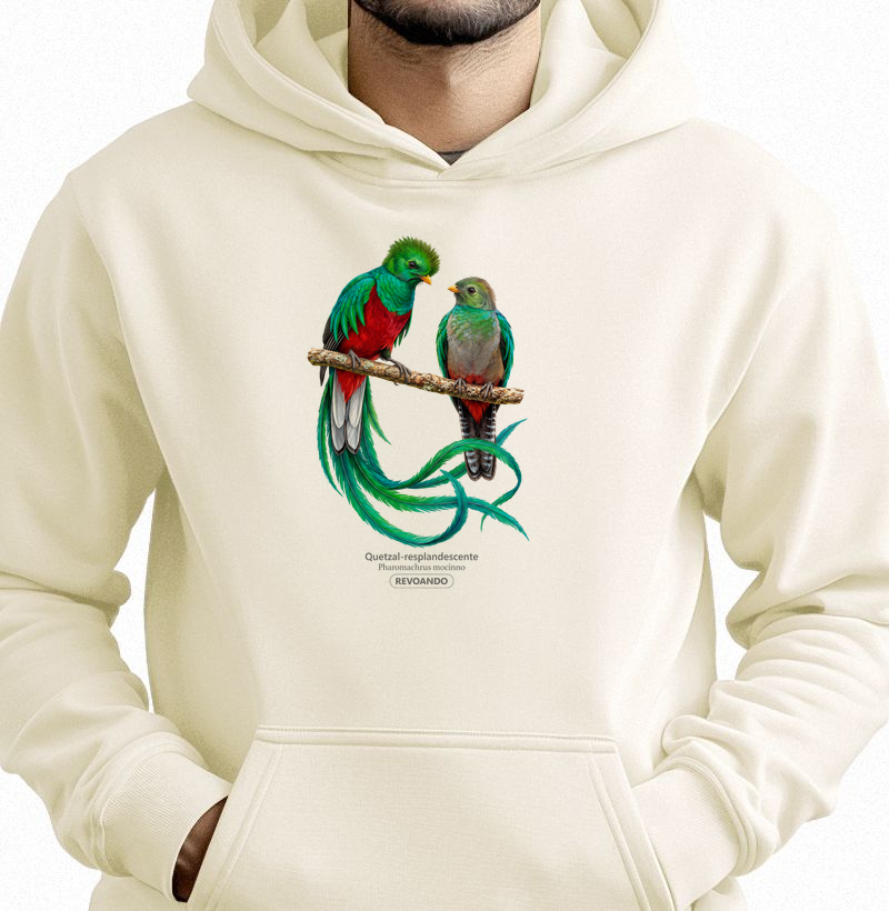 Traços Alados - Quetzal-resplandescente - Moletom Hoddie - Hoodie Moletom