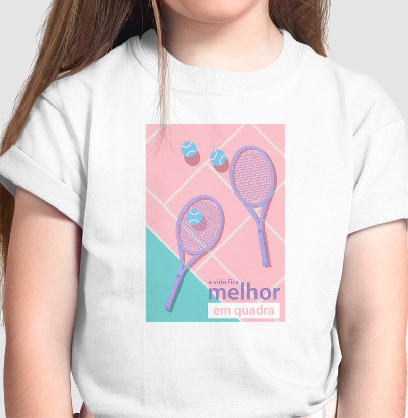 A Vida fica melhor em Quadra - Camiseta Infantil