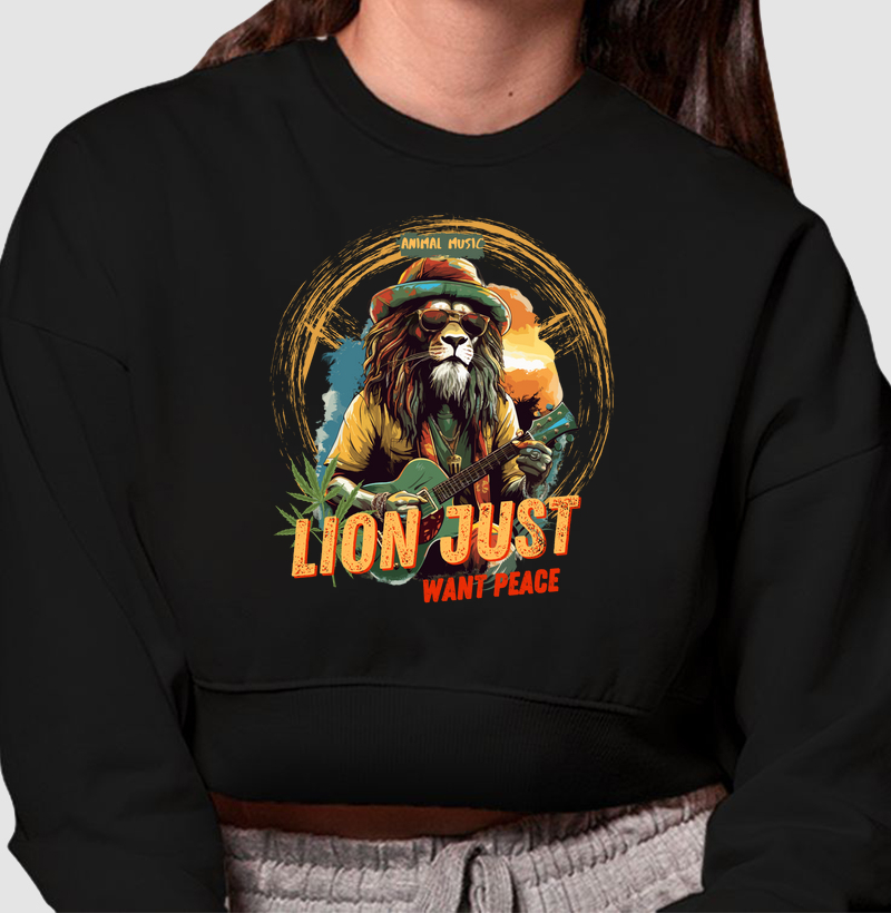 Cropped Moletom Lion Just