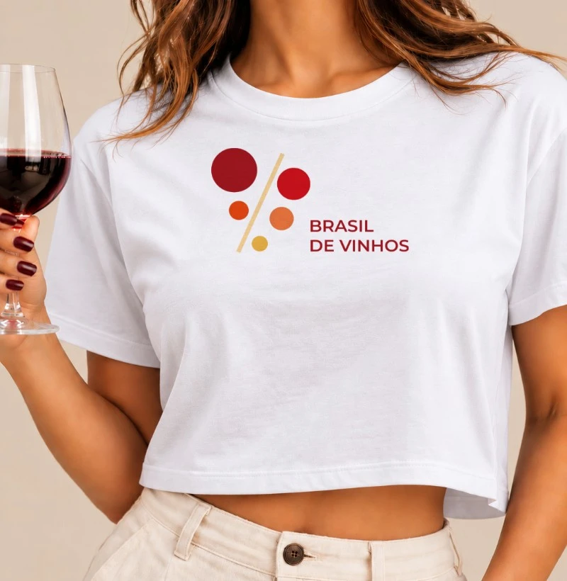 Camiseta Cropped Brasil de Vinhos - Cropped