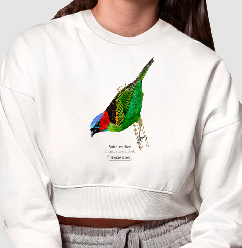 Cores Aladas - Saíra-militar - Moletom Cropped