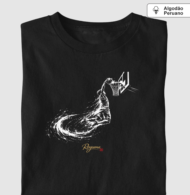 Camiseta Masculina de Algodão Peruano Basquete "Enterrada Absurda"