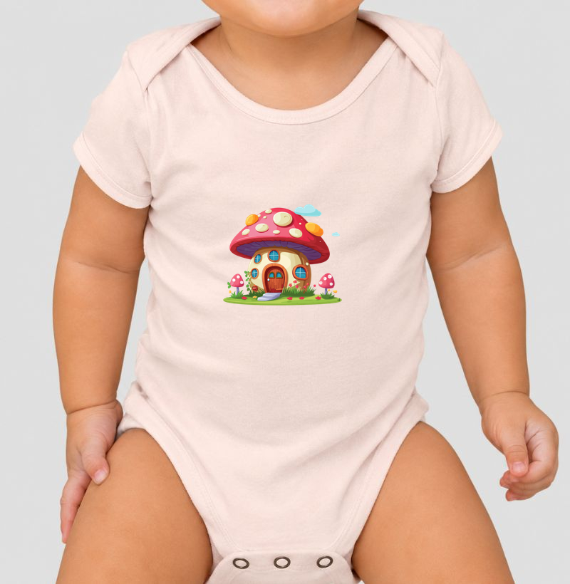 Body Infantil Casinha Encantada. Coleção Kids. Meninos e Meninas. Algodão Premium. 