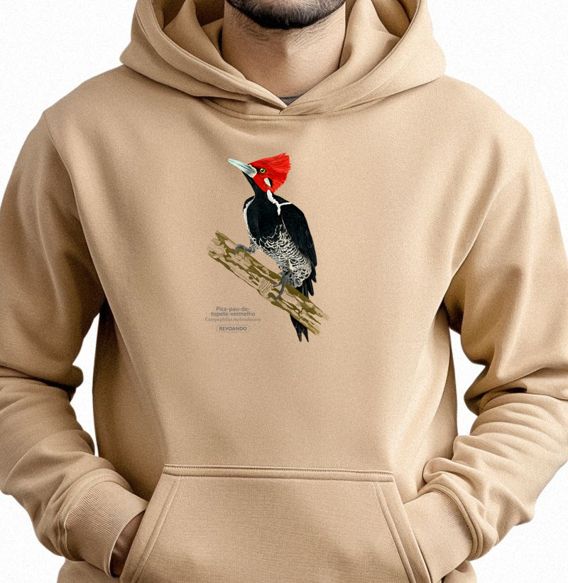 Inky Aves - Pica-pau-de-topete-vermelho - Moletom Hoodie