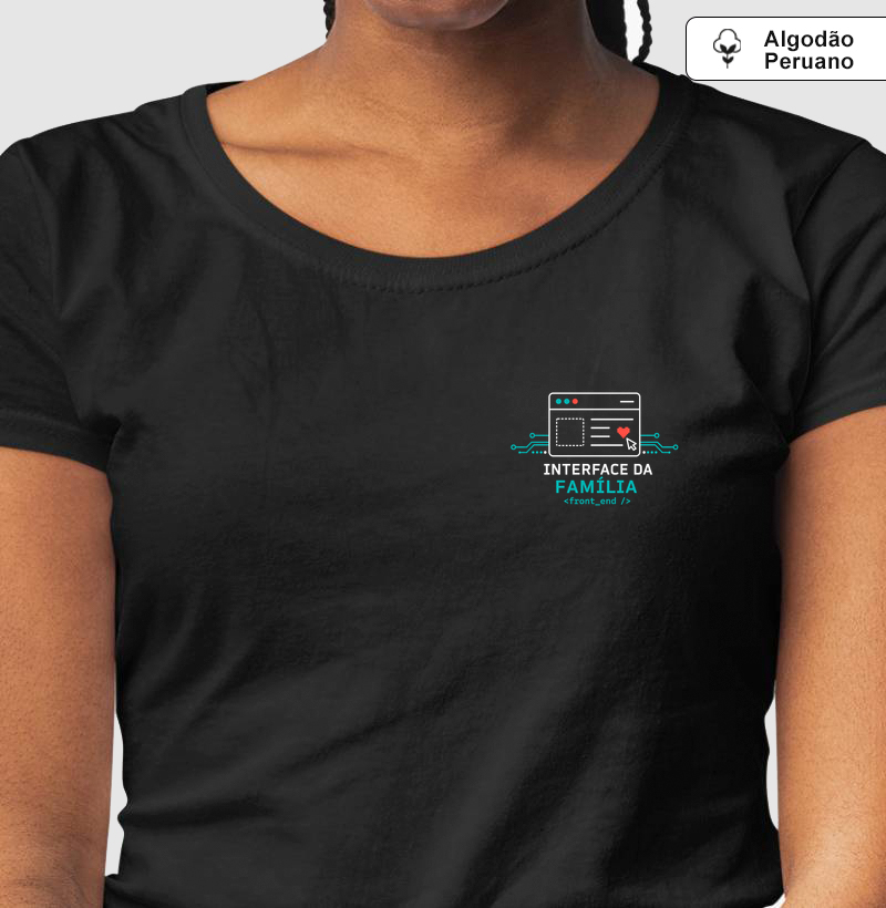 Camiseta Interface da Família — Estampa de Bolso em Algodão Peruano