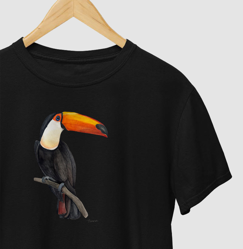 Camiseta Tucano Brasileiro em Aquarela – Arte por Taana