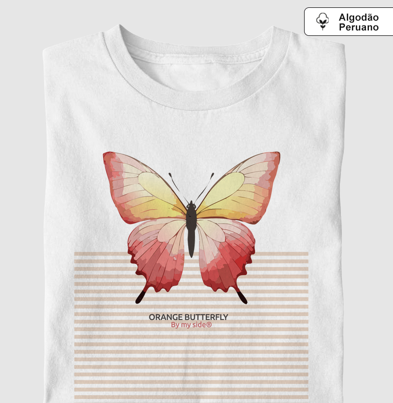 ORANGE BUTTERFLY 02 - Algodão Peruano