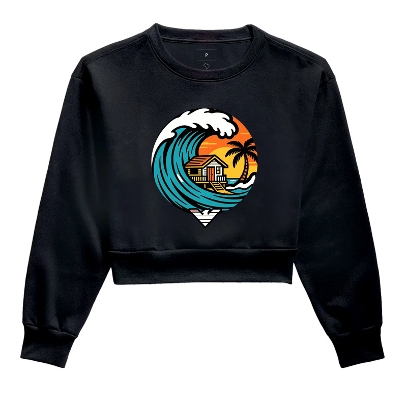 Paraíso no mar - estampa exclusiva.  Sente a brisa, ouça o som das ondas e leve a vibe do paraíso pra onde você for! Mais que uma camiseta - é levar o paraíso com você todo dia.