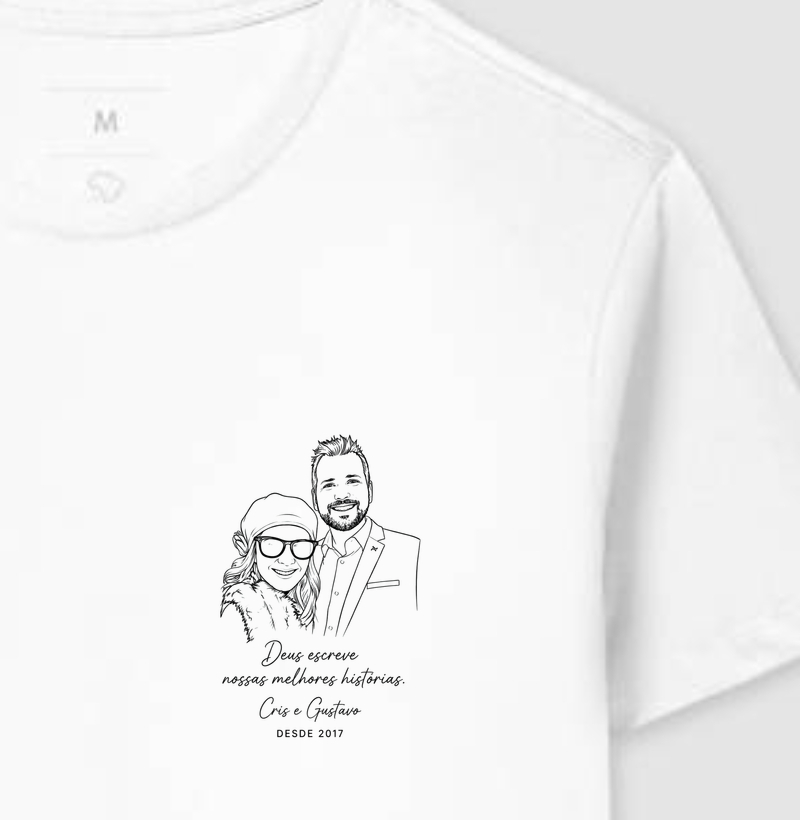 Retrato em Traços — Camiseta Personalizada
