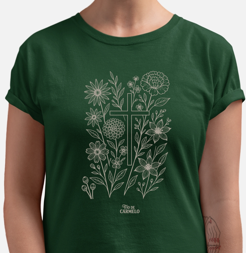 Cruz e flores (camiseta)