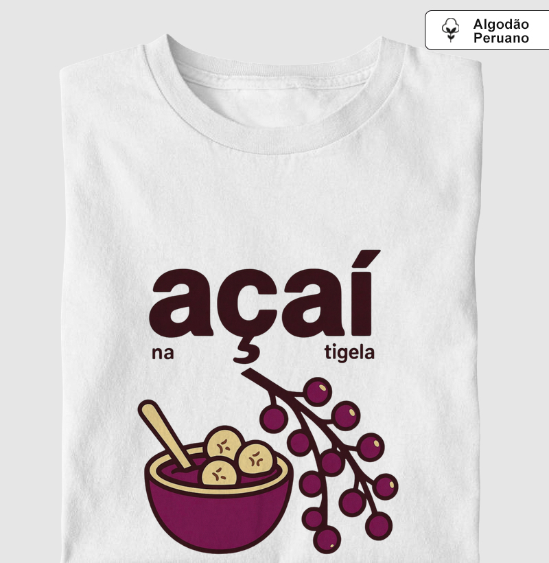 Açaí na Tigela Pima - Camiseta Algodão Peruano