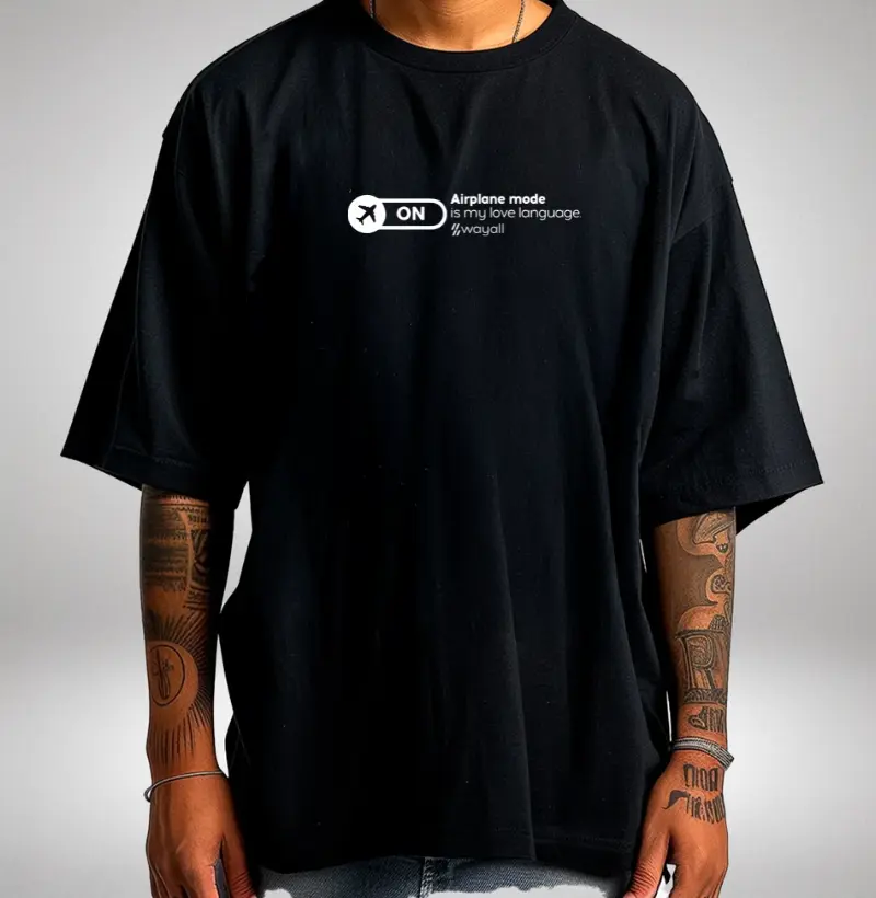 Camiseta Oversized - Airplane mode is my love language