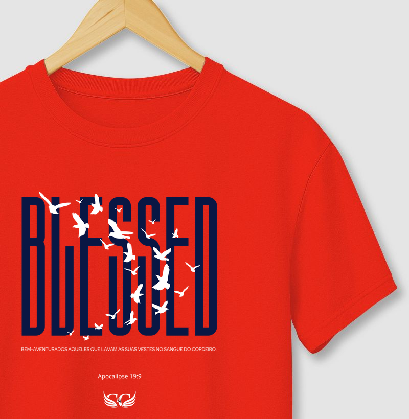 Camiseta Bem-Aventurados os que lavam suas vestes no sangue do Cordeiro.