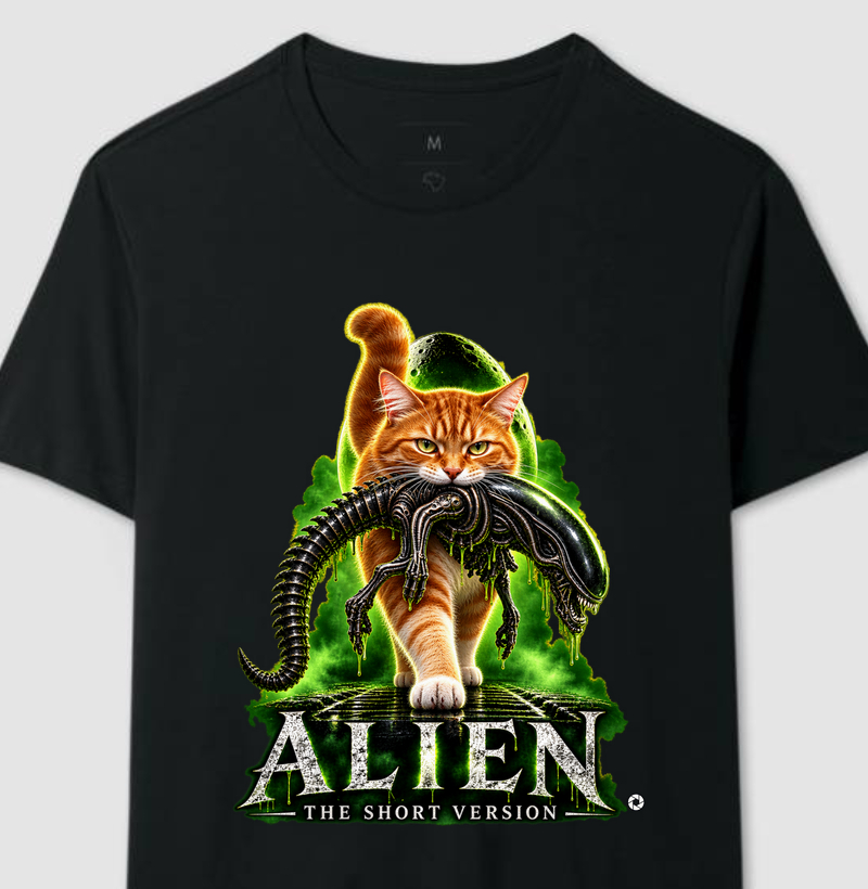 Camiseta Alien – The Short Version Gatos (laranjinha)