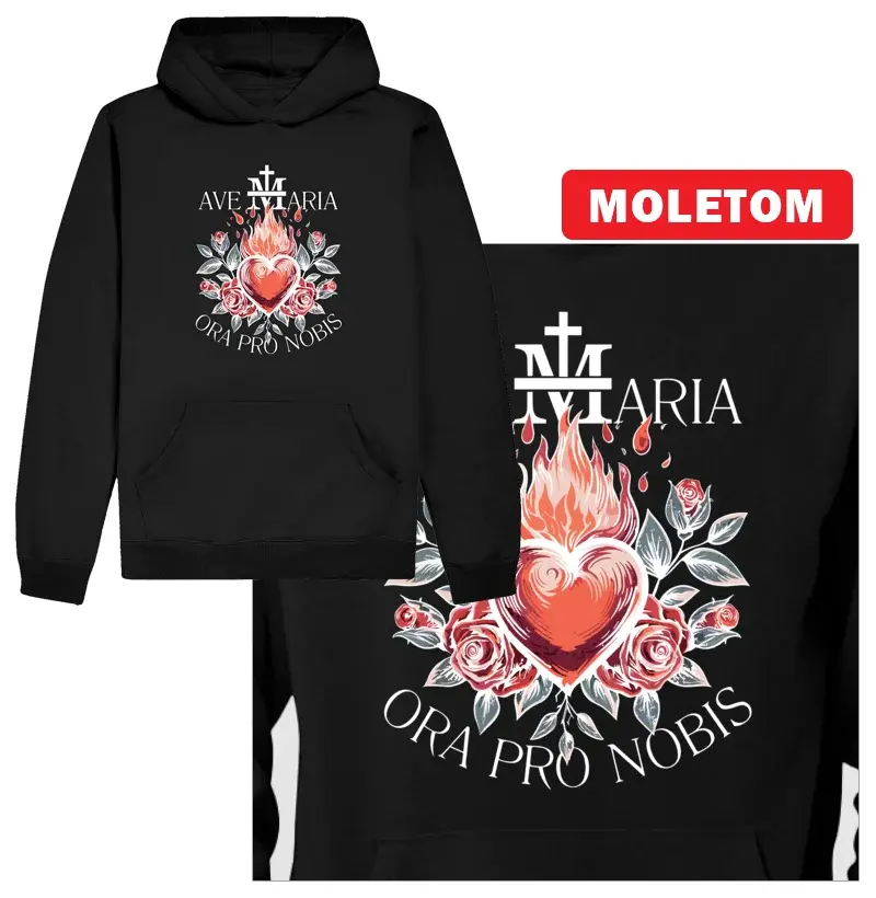 Ave Maria Ora Pro Nobis Moletom Capuz