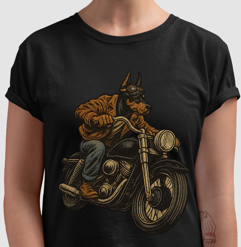Dobermann on wheels