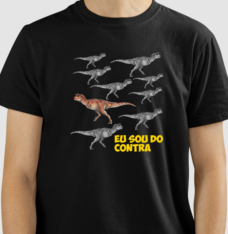 Camiseta Dinossauro Eu Sou Do Contra Algodão Premium Dinoloco